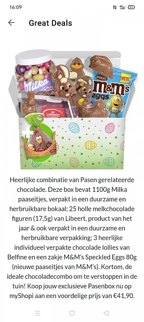 Via MyShopi: chocolademarkt - pasenbox. €41,9...