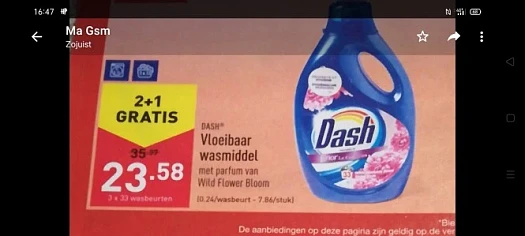 Aldi van 13/3 tem 19/3. Dash vloeibaar wasmid...