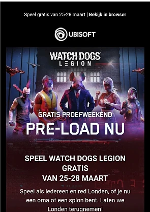 Speel gratis van 25 tot 28 maart watch dogs l...