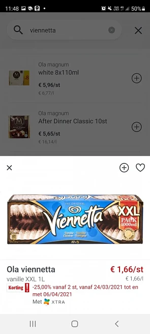 Mooie prijs in Colruyt en AH voor Viennetta i...