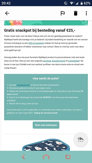 Een gratis snackpot bij bestelling vanaf 25 e...