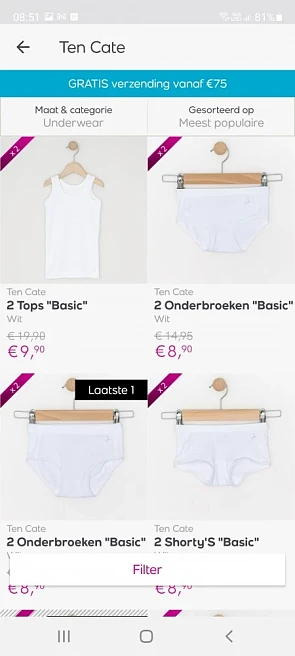 Ten cate ondergoed met grote korting op Veepe...