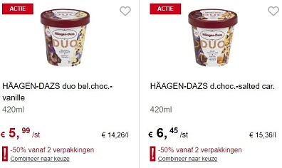 Haagen Dazs Duo bij Colruyt. -50 % bij aankoo...