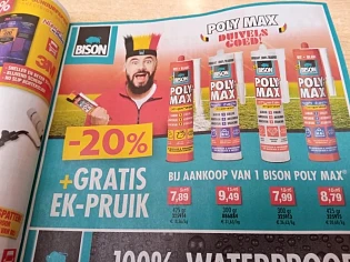 Bij Hubo van 14/04 tem 25/04 20% korting op B...
