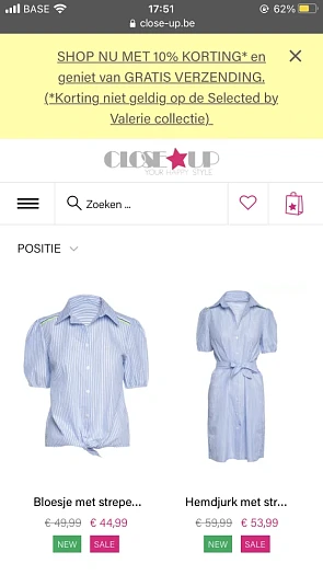 Close-up: 10% korting + gratis verzending. Ko...