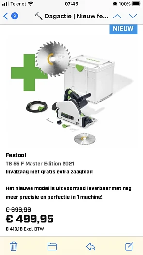 Nu gratis zaagblad bij aankoop van deelnemend...