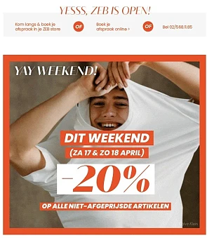 Dit weekend -20% korting op alle niet-afgepri...