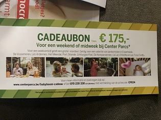 Cadeaubon t.w.v 175€ voor centerparks