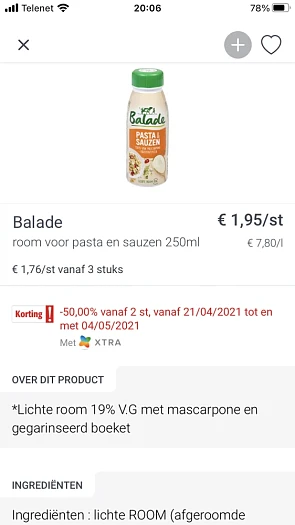 De prijs van de balade is aangepast bij Colru...
