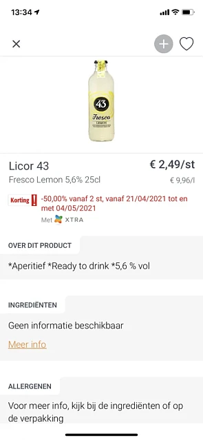 Licor 43 fresco lemon en Licor 43 fresco Berr...