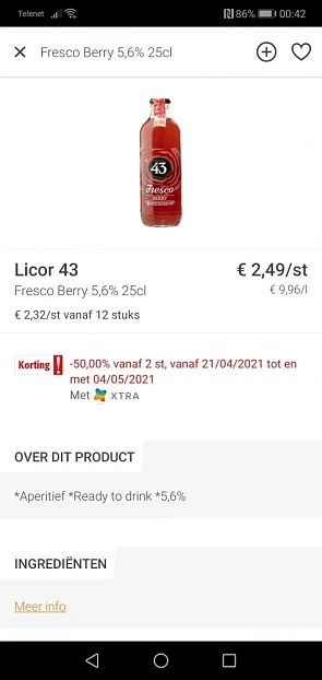 Deze cocktail van licor 43 had ik vorige week...