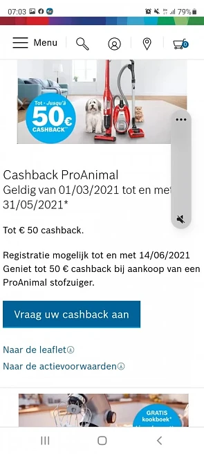 Tot 50€ Cashback op de Bosch Pro Animal stofz...
