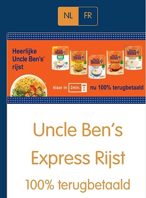 2 zakjes Uncle Ben's expressrijst terugbetaal...