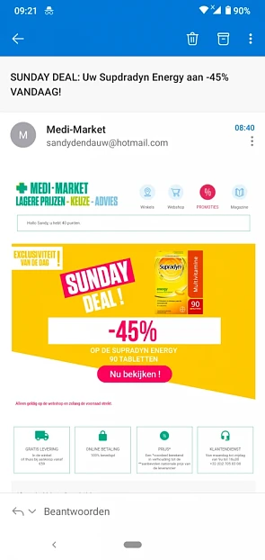 Vandaag bij medi-market 45% korting op suprad...