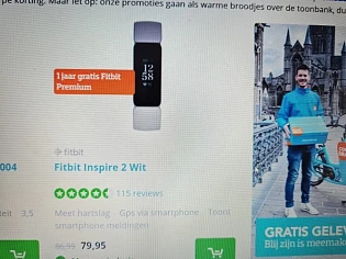 Bij aankoop van een Fitbit Inspire 2 Wit krij...