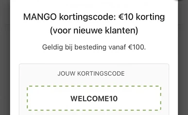 MANGO kortingscode: €10 korting (voor nieuwe...