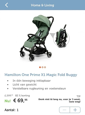 Hamilton Buggy op IBOOD voor 69,95 ipv 399....