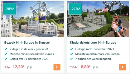 Korting op tickets Mini-Europe, geldig tot en...