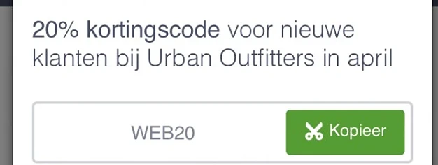 20% kortingscode voor nieuwe klanten bij Urba...