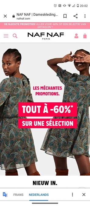 Naf naf geselecteerde kleding aan 60% korting