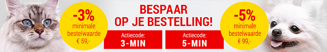 3% korting* op alles met een bestelwaarde van...