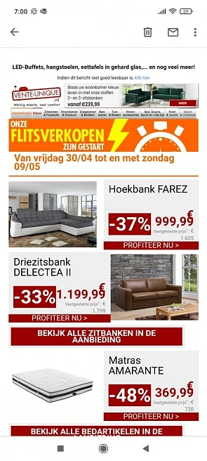 Flits verkoop bij vente unique Geldig tot 9/5...