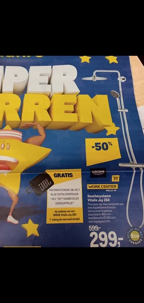 Bij Makro van 5/05 tem 18/05 douchesysteem vi...