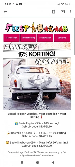 Stapelkorting bij feestbazaar https://www.fe...