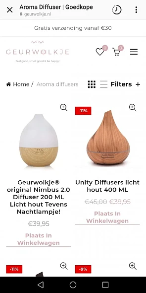 15% op de hele site van geurwolkje.nl , ruim...