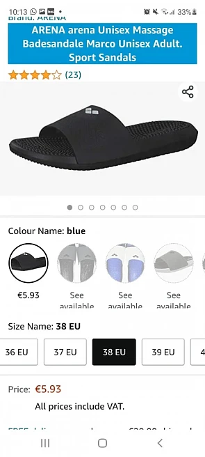 Arena badslippers nu 5,93 bij amazon.de