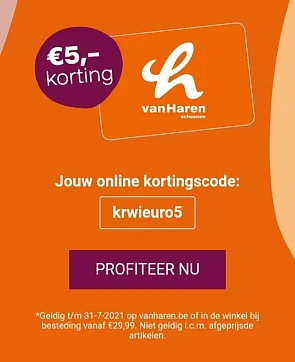 Bij van haren min 5€ bij een bestelling vanaf...