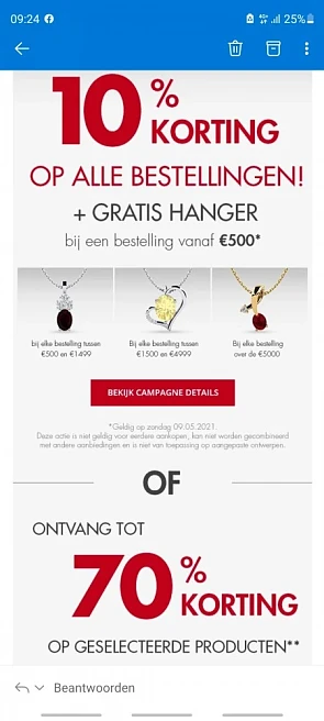Bij de webshop van glamira krijg je alleen va...
