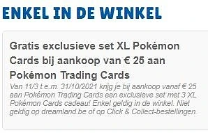 Gratis set XL Pokemon kaarten bij aankoop van...