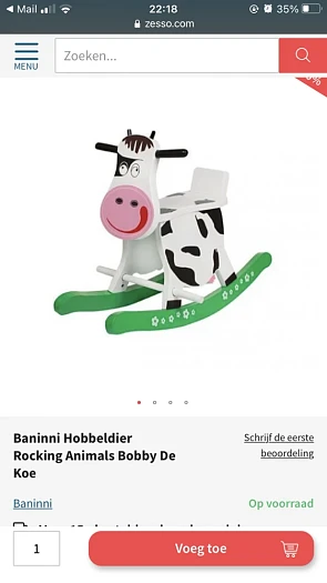 Op Zesso.com momenteel hobbeldier voor maar 9...