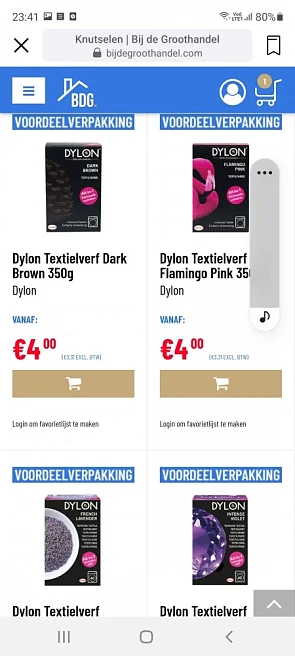 Bij Bijdegroothandel.com nu voor 4€ op de dyl...