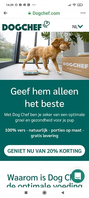 20% korting bij dogchef https://www.dogchef....