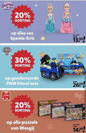 Bij intertoys.nl zijn er nu kortingen tot 30%...