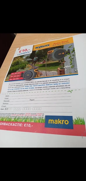 Cashback bij Makro, €10 cashback bij aankoop...