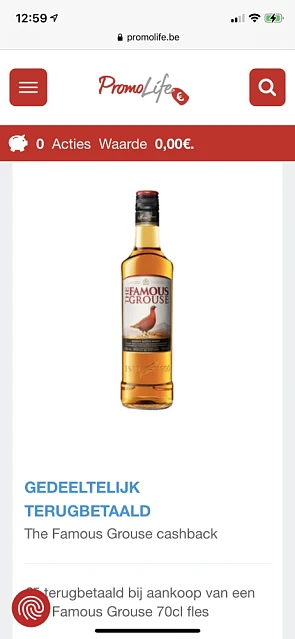 Voor de whisky liefhebbers, famous grouse 5€...