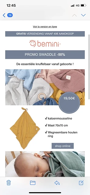 50% korting op tetradoeken bij bemini🥰