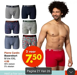 Bij wibra 2 boxershorts van Pierre Cardin voo...
