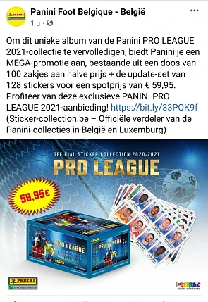 Panini sticker voetbalseizoen 2020-2021,compl...