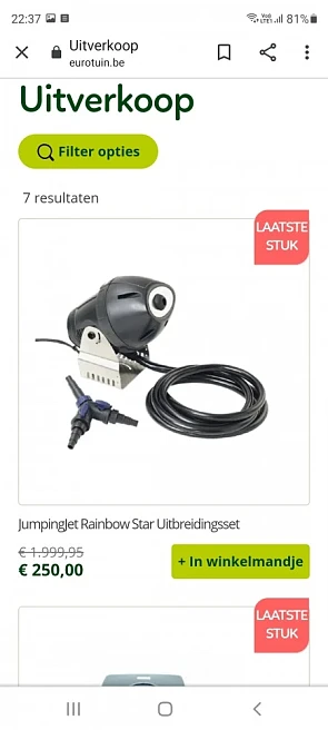 Bij Eurotuin nu uitverkoop van vijverpompen....