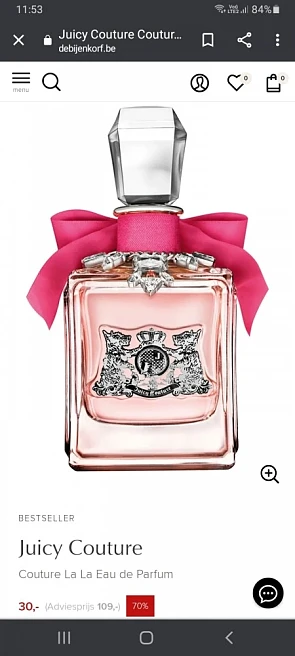 Sale @ debijenkorf.be bv. -70% op parfum Juic...