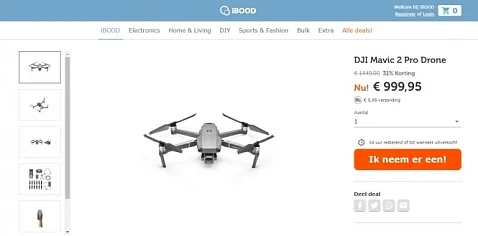 Leuke korting van 31% vandaag op deze drone v...