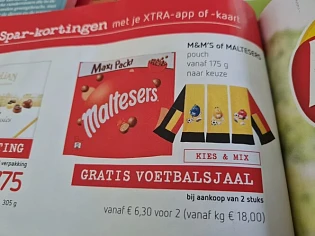 Bij spar gratis voetbalsjaal bij aankoop van...