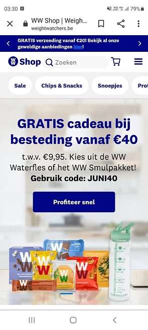 Bij weight watchers nu gratis cadeau bij aank...