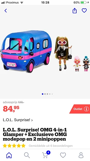 Bij Bol.com LOL Suprise OMG 4 in 1 glamper +...