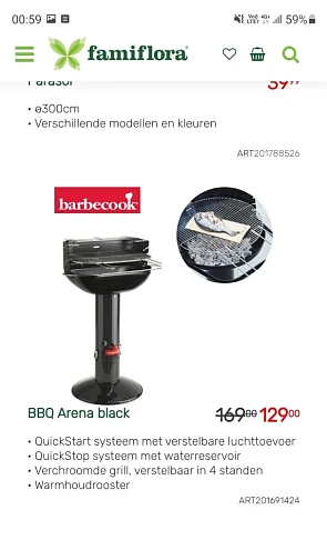 Bij famiflora.be nu barbecook voor 129€ ipv 1...