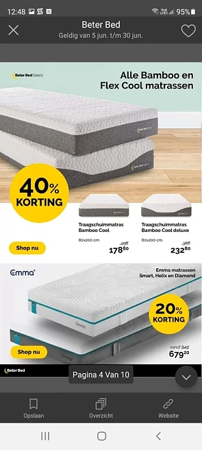 Bij beter bed nu heel wat kortingen. 40% kort...